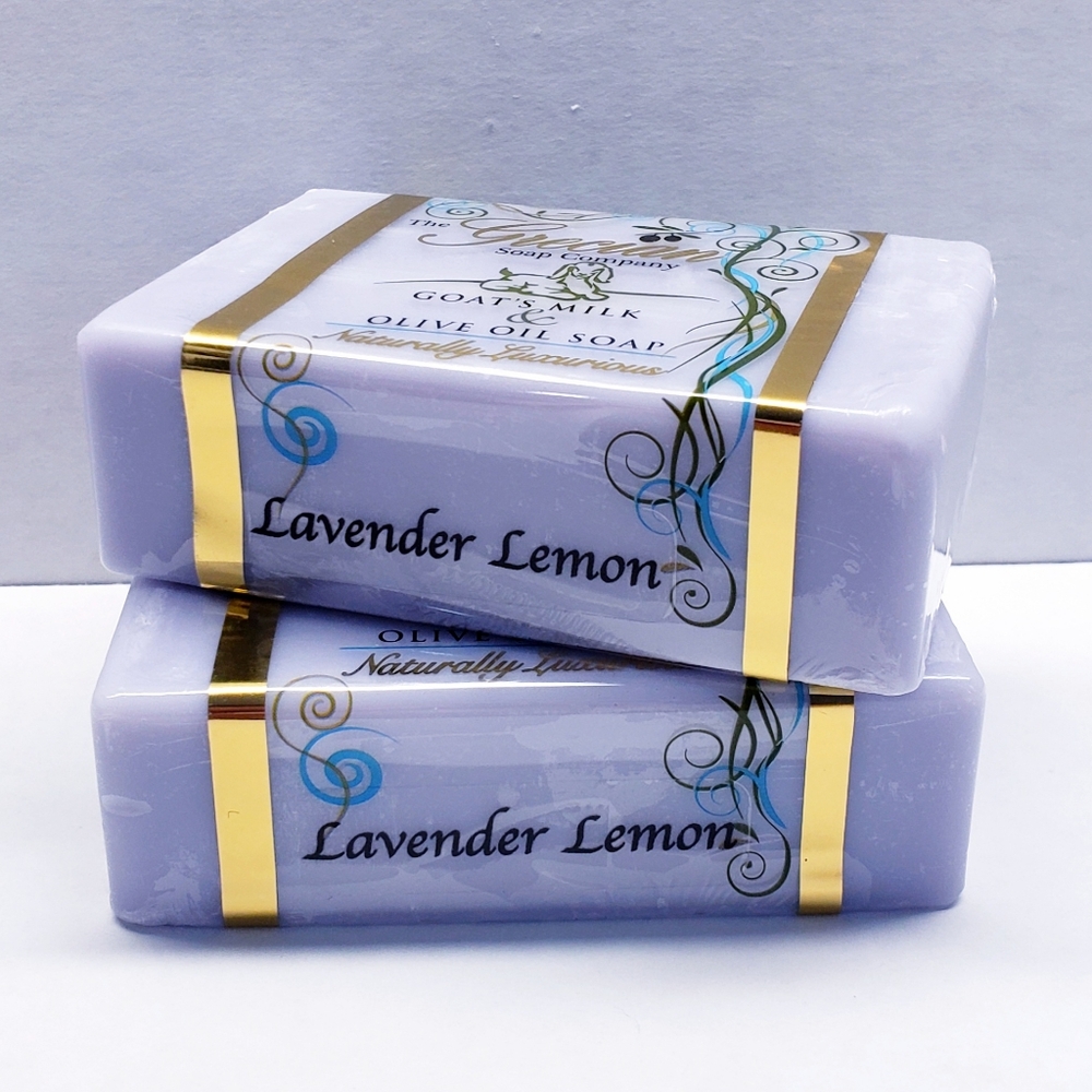 The Grecian Soap LAVENDER LEMON Goat's Milk & Olive Oil Beauty Bar, 6oz (2 pack)